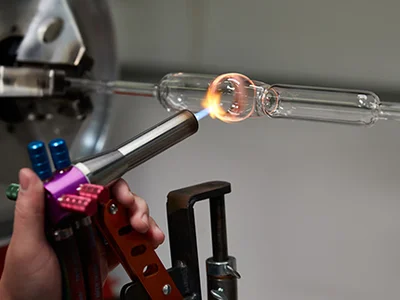 Blowing glass